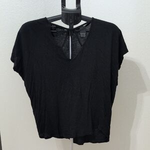 Express Black Crop Relaxed Tee